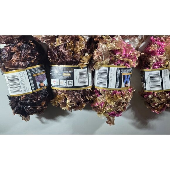 Bernat Boa Furs Yarn Lot Of 13 Skeins Polyester Brown Pink Multicolor craft - Picture 8 of 8